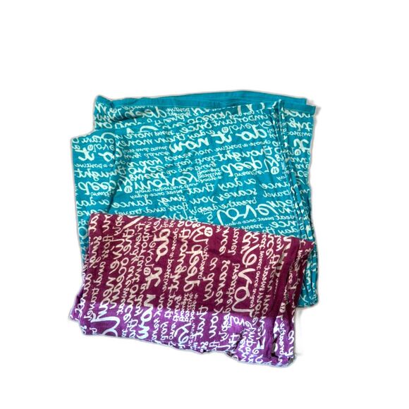 two extra-large and super comfy shawls by Lululemon
